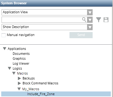 Makros: Beispiel im System Browser